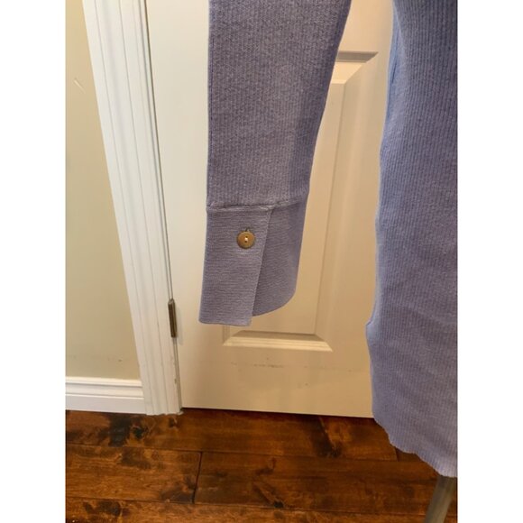 Samsoe Samsoe Blue Rib Knit Henley Long Sleeve Everly Dress, Size XL - Picture 5 of 7